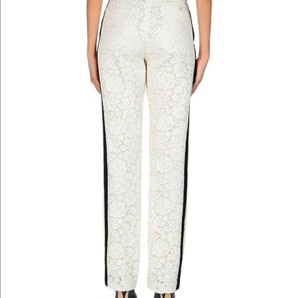 CALVIN KLEIN Ivory lined lace pants black stripes - Picture 10 of 11